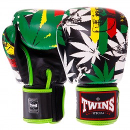 Перчатки боксерские кожаные TWINS FBGVL3-54 GRASS 10-14унций зеленый