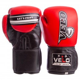 Перчатки боксерские кожаные VELO VL-8186 10-12 унций цвета в ассортименте