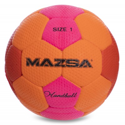 Мяч для гандбола MAZSA Outdoor JMC01000Y60 №1 PU оранжевый-розовый