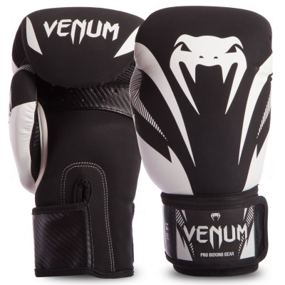 Боксеркие перчатки кожаные на липучке VENUM IMPACT VENUM-03284 (р-р 10-14oz, цвета в ассортименте)