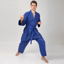 Кимоно для дзюдо синее MATSA MA-0015 (хлопок-плотность 450г на м2, размер 1, рост-140см)