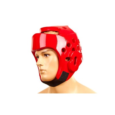 Шлем для тхэквондо PU BO-2018-R WTF (красный, р-р S-XL)