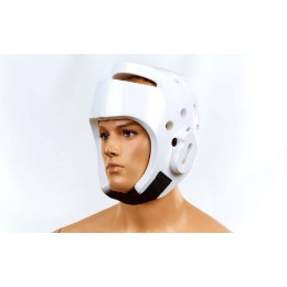 Шлем для тхэквондо PU BO-2018-W WTF (белый, р-р S-XL)
