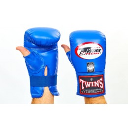 Снарядные перчатки кожаные TWINS TBGL-1H-BU (р-р M-XL, синий)
