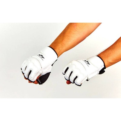 Перчатки для тхэквондо WTF BO-2016-W (PU, полиэстер, р-р XS-XL, белый)