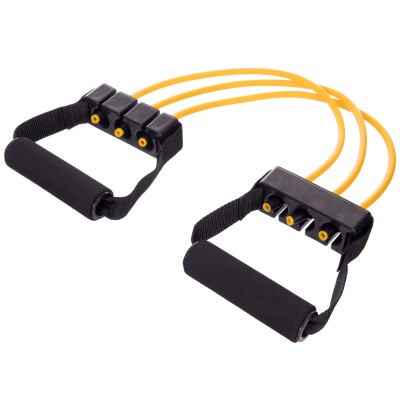 Эспандер трубчатый с ручками SportTrade Resistance Band 8021-4 нагрузка-18кг длина-75см желтый