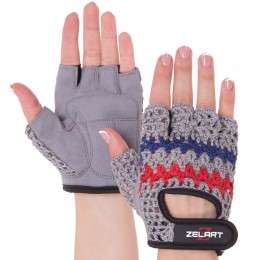 Перчатки для фитнеса женские Zelart SB-161950 размер XS-M серый