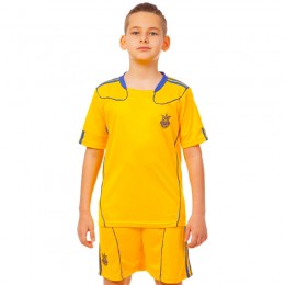 Форма футбольная детская УКРАИНА Sport CO-1006-UKR-12Y (PL, р-р XS-XL, рост 116-165см, желтый)