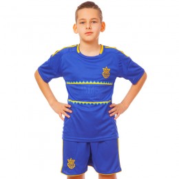 Форма футбольная детская УКРАИНА Sport CO-1006-UKR-13B (PL, р-р XS-XL, рост 116-165см, синий)
