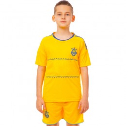 Форма футбольная детская УКРАИНА Sport CO-1006-UKR-13Y (PL, р-р XS-XL, рост 116-165см, желтый)