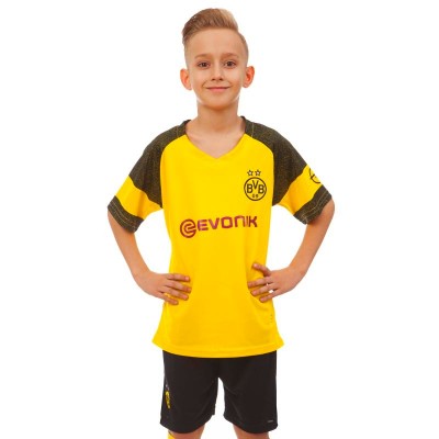 Форма футбольная детская BORUSSIA DORTMUND домашняя 2019  CO-7298 (р-р 20-28-6-14лет, 110-155см, желтый-черный)