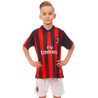 Форма футбольная детская AC MILAN 2019  CO-8039 (р-р 20-28-6-14лет, 110-155см, красный-черный)