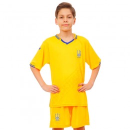Форма футбольная детская УКРАИНА 2019 Sport CO-8173 (PL, р-р XS-XL, рост 116-165см, желтый)