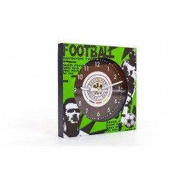 Часы настольные футбольные с будильником DEUTSCHER FB-1963-DFB (пластик, р-р 12*12см)
