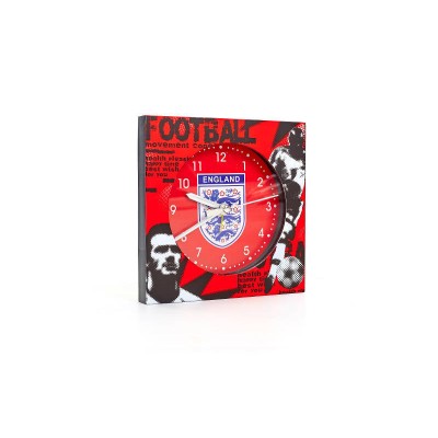 Часы настольные футбольные с будильником ENGLAND FB-1963-ENG (пластик, р-р 12*12см)