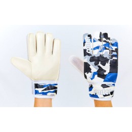 Перчатки вратарские FB-6744-4 MITER (PVC, р-р 8-10, синий-серый-черный)