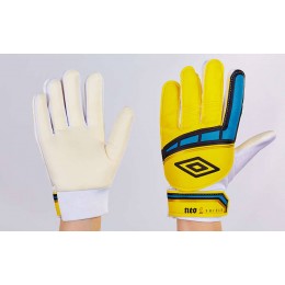 Перчатки вратарские юниорские FB-838-3 UMB (PVC, р-р 7-9, желтый-черный-синий)