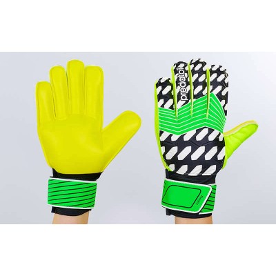 Перчатки вратарские с защитными вставками на пальцы FB-872-2 PREDATOR (PVC, р-р 7-9, салат-чер-бел)