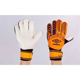 Перчатки вратарские с защитными вставками на пальцы FB-879-2 UMB (PVC, р-р 8-10, оранжевый-черный-белый)