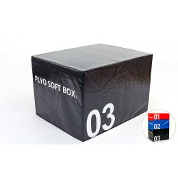 Бокс плиометрический мягкий (1шт) FI-5334-3 SOFT PLYOMETRIC BOXES (EPE, PVC, р-р 70х70х60см, черный)