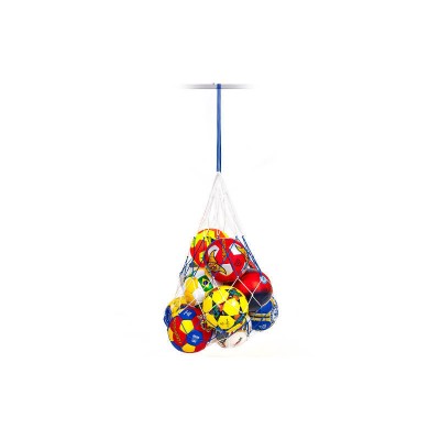 Сетка для мячей UR SO-5257 (полипропилен, d-3,5мм, 10 мячей, ячейка 12см, синий-белый, синий-желтый)