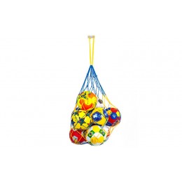 Сетка для мячей UR SO-5258 (полипропилен, d-4,5мм, 10 мячей, ячейка 12см, синий-белый, синий-желтый)