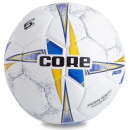 Мяч футбольный CORE COMPOSITE LEATHER PROF CR-001 №5 белый-синий-желтый