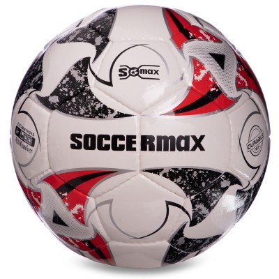 Мяч футбольный SOCCERMAX FIFA FB-0003 №5 PU белый-серый-красный