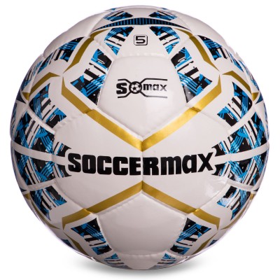 Мяч футбольный SOCCERMAX IMS FB-0004 №5 PU белый-синий-золотой