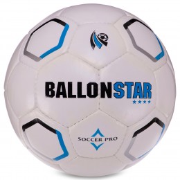 Мяч футбольный HYBRID BALLONSTAR FB-3129 №5 PU белый-черный-синий