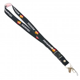 Шнурок для ключей на шею REPSOL Sport Trade M-4559-10 50см черный-оранжевый