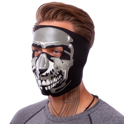 Маска лицевая ветрозащитная Sport Trade MS-4344-1 Chrome Skull черный