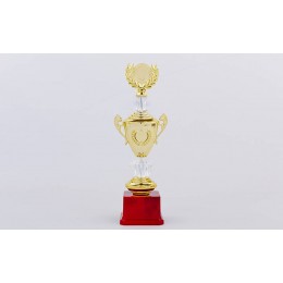 Кубок спортивный с ручками, крышкой и местом под жетон HIT C-K978A (h-33см, b-12см, d-8см, золото)
