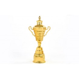 Кубок спортивный с ручками и крышкой JOY XB107C (металл, h-41см, b-20см, d чаши-14см, золото)