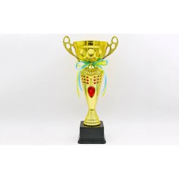 Кубок спортивный с ручками FLAME Y153A (металл, пластик, h-36см, b-19см, d чаши-19см, золото)