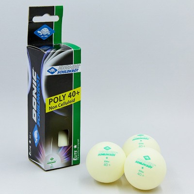 Набор мячей для настольного тенниса 3 штуки DONIC MT-608310 ELITE 1star (пластик, d-40мм, белый)