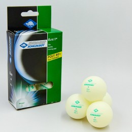 Набор мячей для настольного тенниса 6 штук DONIC MT-618016 ELITE 1star (пластик, d-40мм, белый)