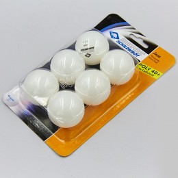 Набор мячей для настольного тенниса 6 штук DONIC MT-618371 JADE (пластик, d-40мм, белый)