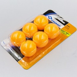 Набор мячей для настольного тенниса 6 штук DONIC MT-618378 JADE (пластик, d-40мм, оранжевый)