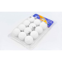 Набор мячей для настольного тенниса 12 штук GIANT DRAGON MT-6558-W (целлулоид, d-40мм, белые) B12P40