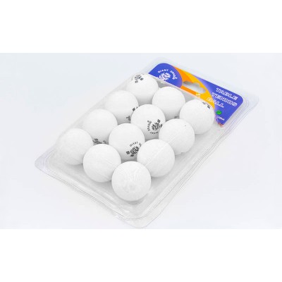 Набор мячей для настольного тенниса 12 штук GIANT DRAGON MT-6558-W (целлулоид, d-40мм, белые) B12P40