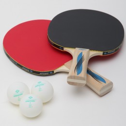 Набор для настольного тенниса 2 ракетки, 3 мяча DONIC LEVEL 400 MT-788469 OVTCHAROV (древесина, резина)
