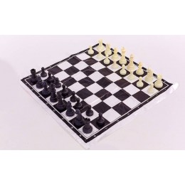 Шахматные фигуры пластиковые с полотном для игр IG-3105C (пластик, h пешки-2,6см)