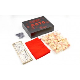 Лото настольная игра в цветной картонной коробке Супер лотто IG-8823 (90 дер.боч., 24карт, 40 пласт. фиш, тканевый мешок)