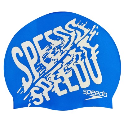 Шапочка для плавания SPEEDO SLOGAN PRINT 808385B957 синий-серый