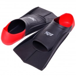 Ласты для тренировок в бассейне короткие с закрытой пяткой CIMA PL-6090-02 размер 30-44 черный-красный