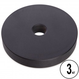 Блины (диски) обрезиненные d-30мм TA-2520-3 3кг (металл, резина, черный)