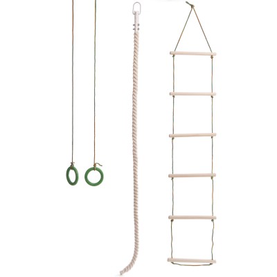 Навесной набор для шведской стенки L-4055 (кольца, канат,веревочная лестница)