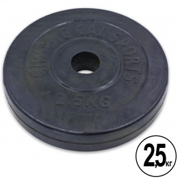 Блины (диски) обрезиненные d-30мм Shuang Cai Sports ТА-1442 2,5кг (металл, резина, черный)