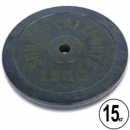 Блины (диски) обрезиненные d-30мм Shuang Cai Sports ТА-1446 15кг (металл, резина, черный)